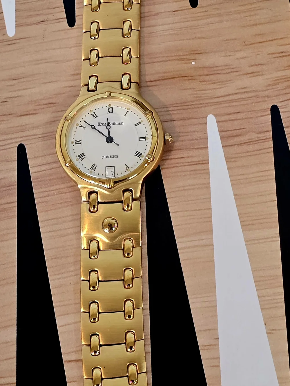 Y2K Krug-Baümen Charleston Watch With White Dial